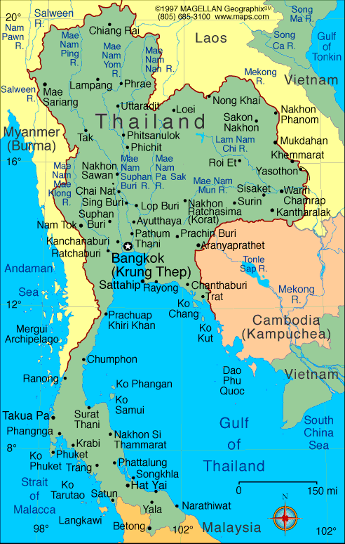 Detailed Map of Thailand - Maps